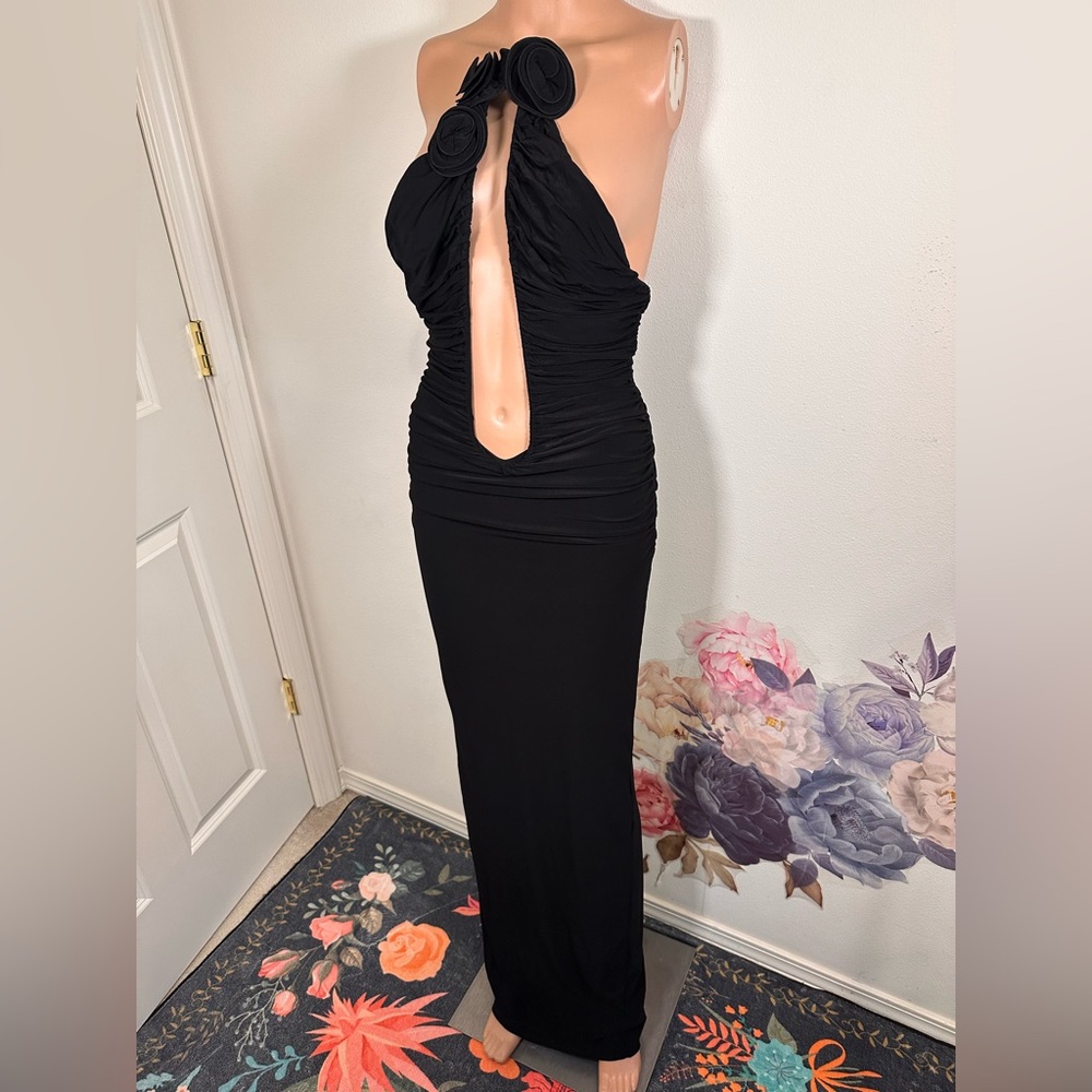 New Magda Butrym Plunging Gown in Black maxi backless strapless cutout small - Picture 2 of 16